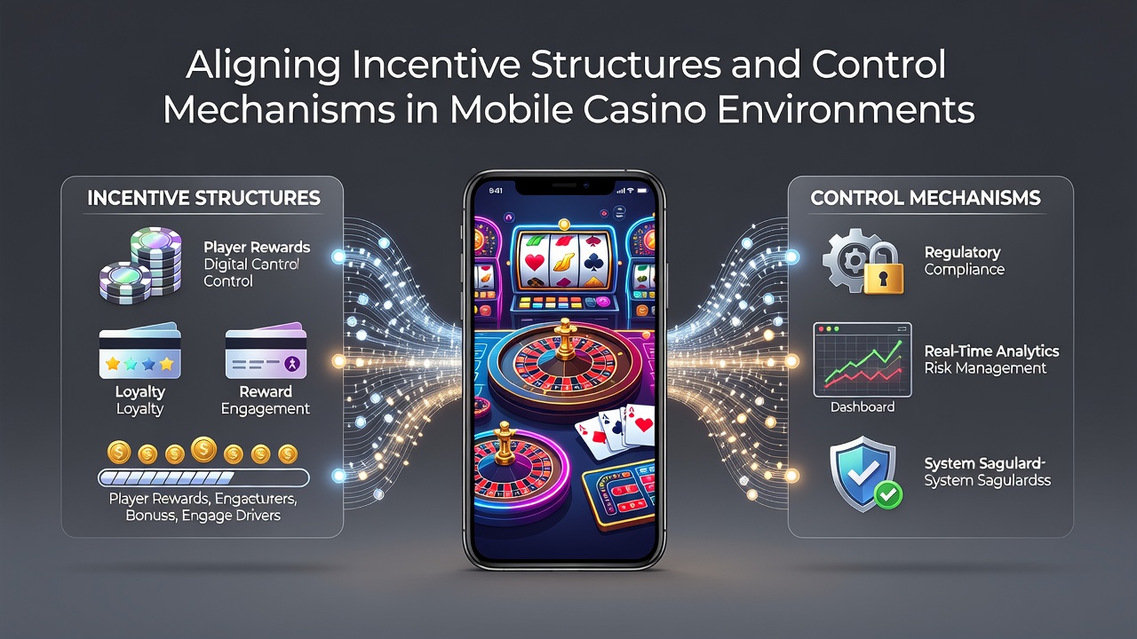 Mobile casino interface displaying aligned bonus structures and player control dashboards on a smartphone screen