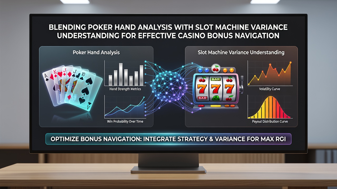 Split-screen view of poker hand equity calculator and slot volatility graph on a smartphone