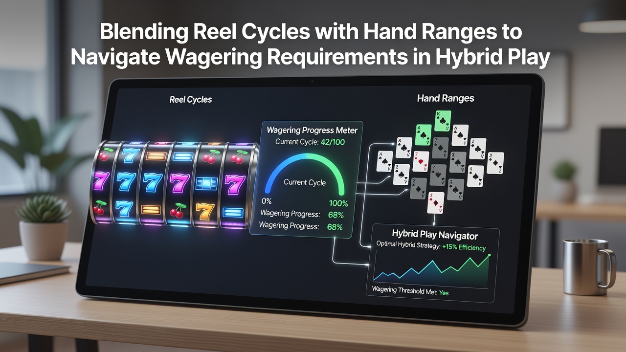Illustration of alternating play between slot machines and poker tables to meet combined wagering thresholds