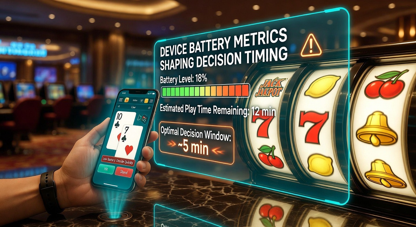 Mobile device showing battery level during a blackjack session with slot reels visible on screen