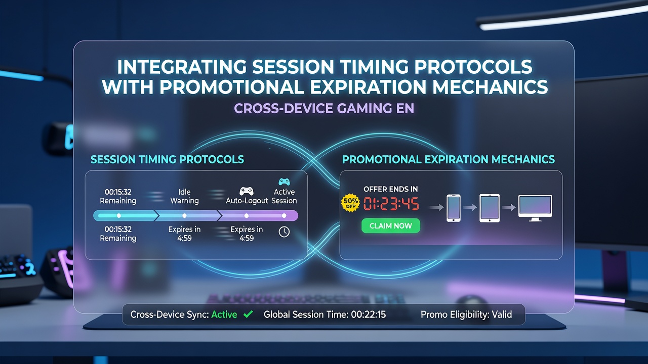 Diagram showing data flow between devices, cloud servers, and promotional timers in a gaming platform