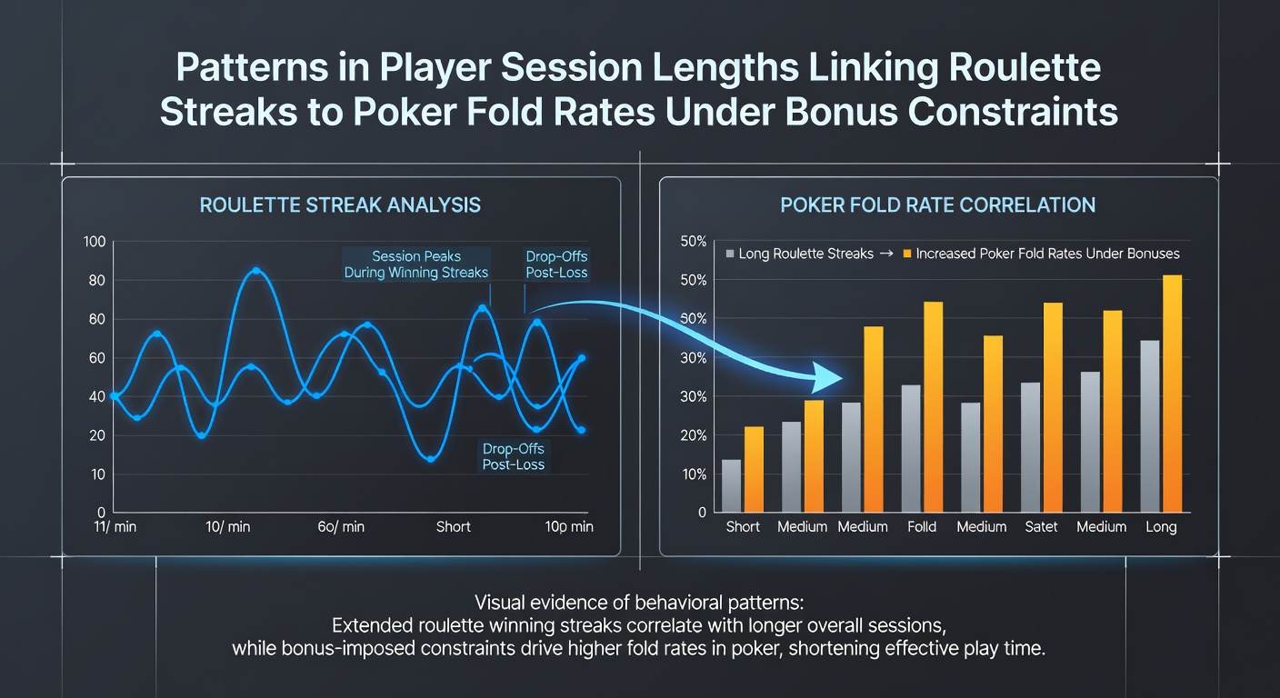 Heatmap illustrating session transitions between roulette streaks and poker folding behavior under varying bonus constraints