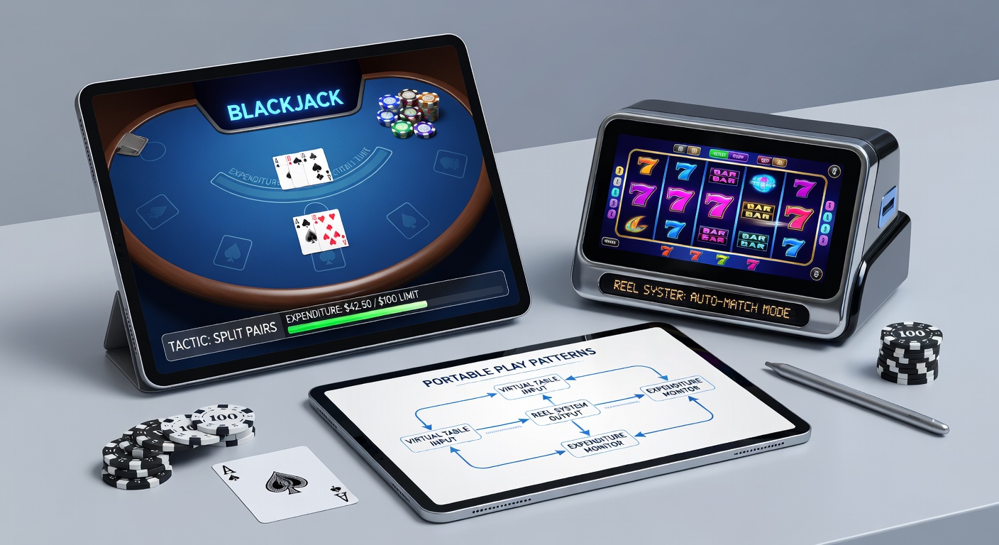 Mobile device displaying synchronized blackjack and slot game interfaces with expenditure tracking overlays