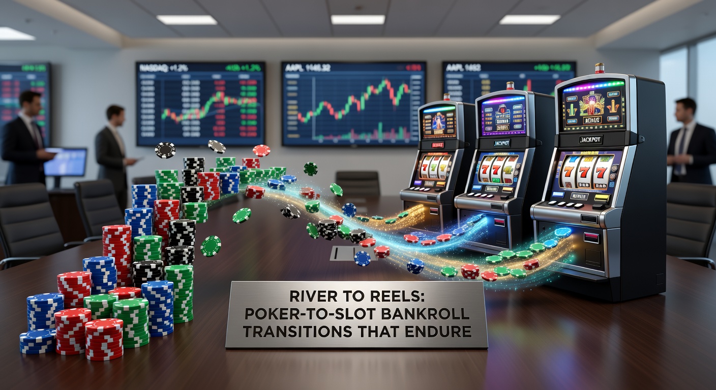 Graph charting bankroll growth from poker winnings invested in slot sessions over time, with upward trends marked