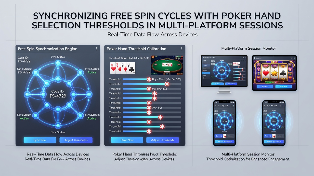 Detailed view of poker hand selection interface synced with slot bonus cycle tracker